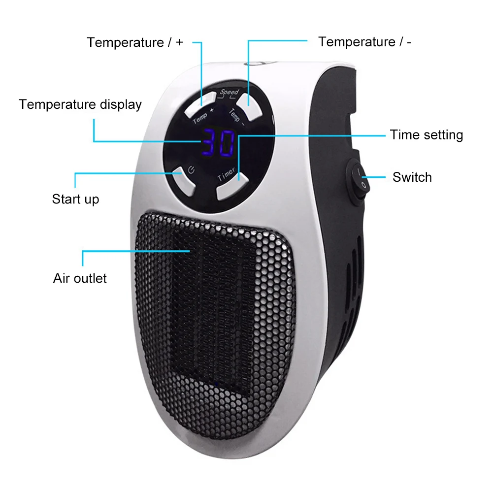 Electric Home Heater Air Warmer Timing Heating Wire Fast Heating Fan Warmer 2 Speed Adjustable Temperature Home Appliances
Electric Home Heater Air Warmer Timing Heating Wire Fast Heating Fan Warmer 2 Speed Adjustable Temperature Home Appliances