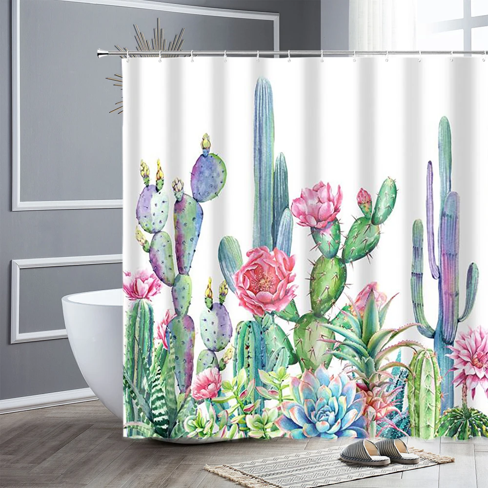 Cactus Shower Curtain Tropical Plant Flowers Green Plant Printing Waterproof Polyester Fabric Hooks Bathroom Curtains Home Decor
Cactus Shower Curtain Tropical Plant Flowers Green Plant Printing Waterproof Polyester Fabric Hooks Bathroom Curtains Home Decor