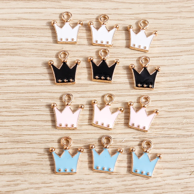 10pcs 11*12mm Gold Color Alloy Enamel Crown Charms Pendants for Necklaces Drop Earrings Bracelets DIY Jewelry Making Findings
10pcs 11*12mm Gold Color Alloy Enamel Crown Charms Pendants for Necklaces Drop Earrings Bracelets DIY Jewelry Making Findings
