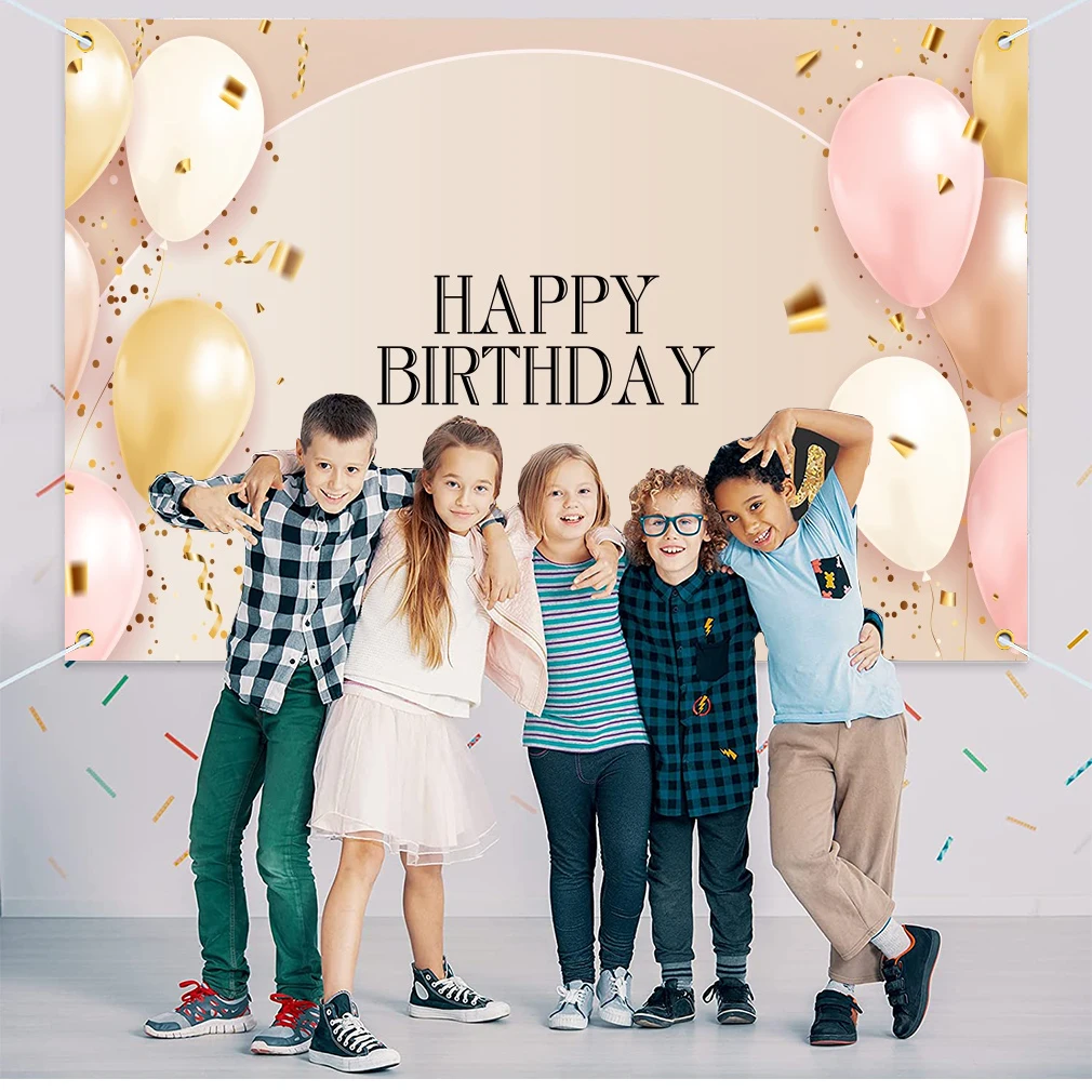 Happy birthday banner background golden pink balloon theme children adult birthday background photography banner
Happy birthday banner background golden pink balloon theme children adult birthday background photography banner