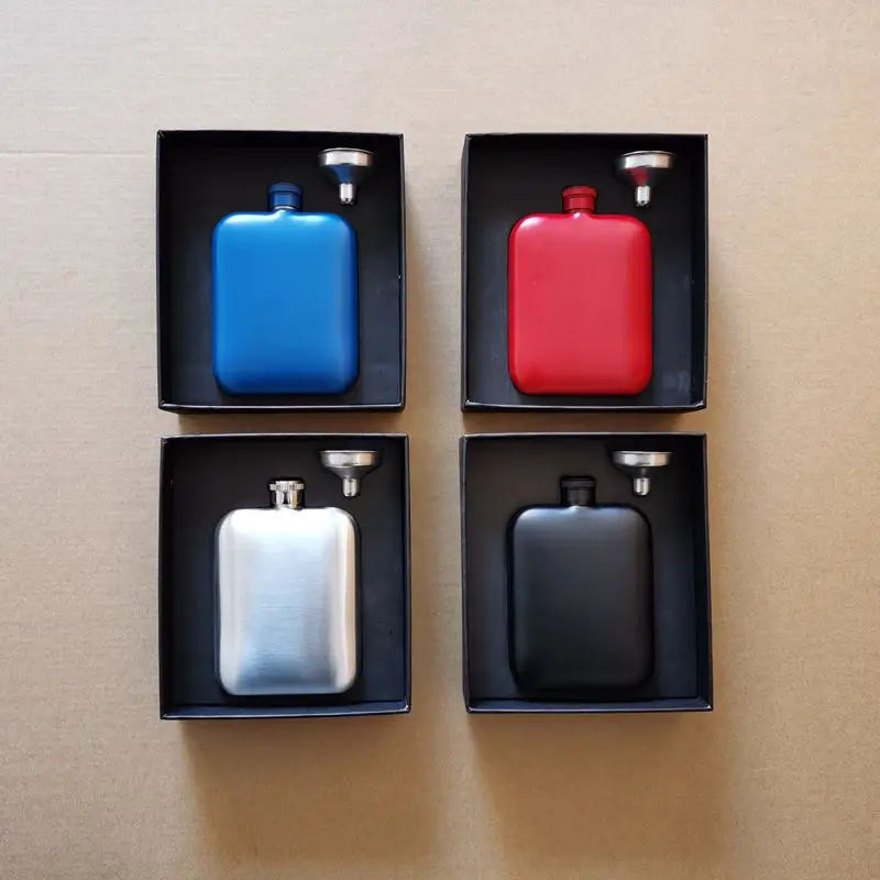 6oz Hip Flasks Square Stainless Steel Wine Pot 304 Stainless Steel Gift Wine Pot Set Blue Black Red Silver with Funnel Gift Box
6oz Hip Flasks Square Stainless Steel Wine Pot 304 Stainless Steel Gift Wine Pot Set Blue Black Red Silver with Funnel Gift Box