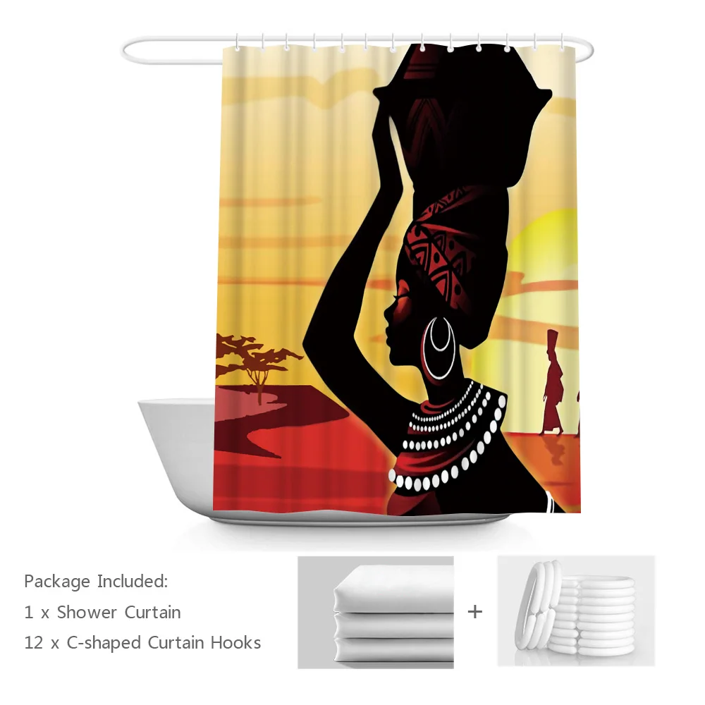 African Girl Shower Curtain Ancient Egyptian Woman Walking on Desert Bath Curtain Afro Lady Pot on Top Head Bathroom Curtains
African Girl Shower Curtain Ancient Egyptian Woman Walking on Desert Bath Curtain Afro Lady Pot on Top Head Bathroom Curtains
