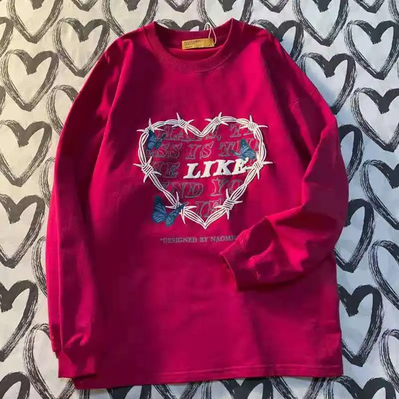 Chic Heart Butterfly Printing Crewneck Sweatshirt Women Clothes for Teens New Thin Autumn Kawaii Clothes Plus Size Hoodies Tops
Chic Heart Butterfly Printing Crewneck Sweatshirt Women Clothes for Teens New Thin Autumn Kawaii Clothes Plus Size Hoodies Tops