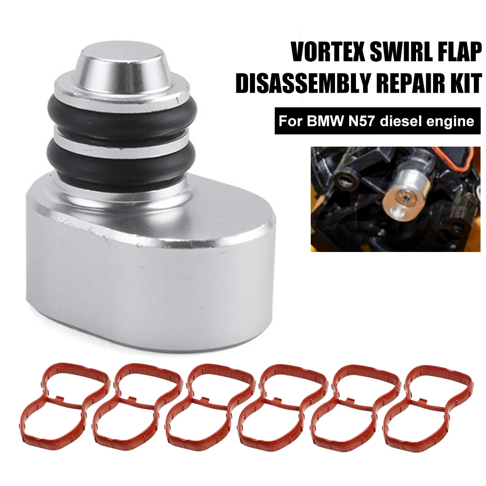 Car Swirl Flap Blank Bung Flaps Removal Plug with 6 Gaskets for BMW N57 N57S E90 E91 E92 E93 F07 F10 F11 Repair Kit Accessories
Car Swirl Flap Blank Bung Flaps Removal Plug with 6 Gaskets for BMW N57 N57S E90 E91 E92 E93 F07 F10 F11 Repair Kit Accessories