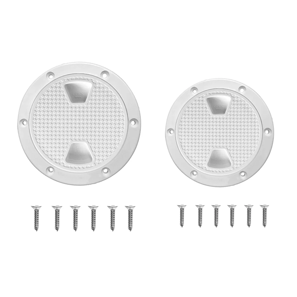 2pcs RV Boat Round Non Slip Inspection Hatch Marine Deck Plate Access w/ Screws, Plastic, White, 6 inch and 8 inch
2pcs RV Boat Round Non Slip Inspection Hatch Marine Deck Plate Access w/ Screws, Plastic, White, 6 inch and 8 inch