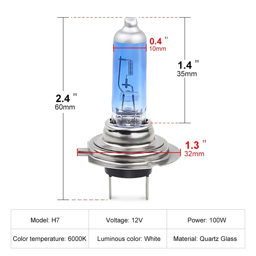 2PCS H7 100W 12V Super Bright White Fog Lights Halogen Bulb High Power Car Headlights Lamp Car Light Source Parking
2PCS H7 100W 12V Super Bright White Fog Lights Halogen Bulb High Power Car Headlights Lamp Car Light Source Parking