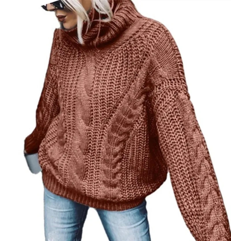 Sweater Women Autumn Winter Knitted Pullover Fashion Solid Turtleneck Casual Loose Long Sleeve Female Knitwear Sueter De Mujer
Sweater Women Autumn Winter Knitted Pullover Fashion Solid Turtleneck Casual Loose Long Sleeve Female Knitwear Sueter De Mujer