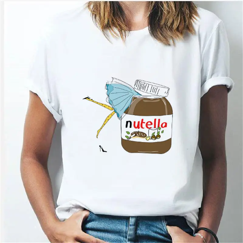 Women 90s Harajuku Ullzang Fashion T-shirt Graphic Cute Cartoon Tshirt Hipster Tumblr Female T Shirt Nutella Printed Tshirt
Women 90s Harajuku Ullzang Fashion T-shirt Graphic Cute Cartoon Tshirt Hipster Tumblr Female T Shirt Nutella Printed Tshirt