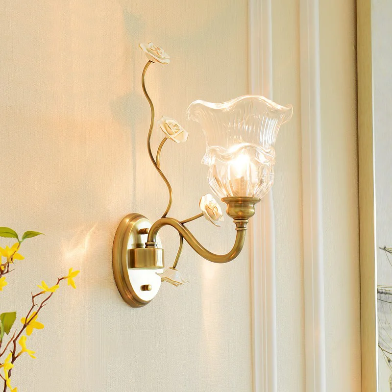 American Simple Copper Wall Lamps Living Room Background Bedroom Bedside Lamp Light Luxury Aisle Single Head Pure Coppers Glass
American Simple Copper Wall Lamps Living Room Background Bedroom Bedside Lamp Light Luxury Aisle Single Head Pure Coppers Glass