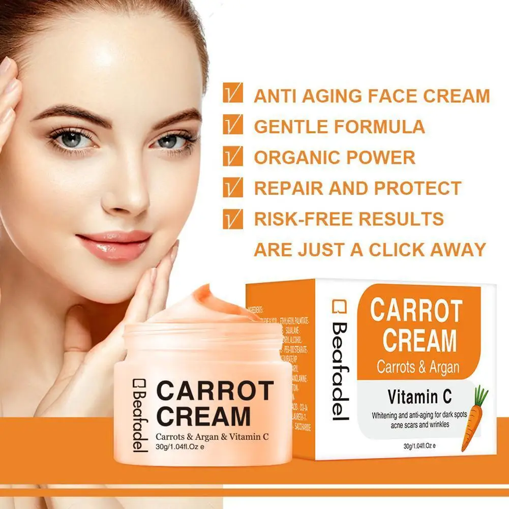 30g Face Whitening Cream Carrot Face Cream Vitamin C Dark Spot Corrector Brighten Blemish Freckle Remover Natural Skin Care
30g Face Whitening Cream Carrot Face Cream Vitamin C Dark Spot Corrector Brighten Blemish Freckle Remover Natural Skin Care