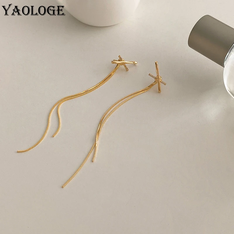 YAOLOGE Gold Color Cross Flower Rhinestone Tassel Earings 2021 Trend Alloy Drop Earrings For Women Gift Fashion Jewelry Brincos
YAOLOGE Gold Color Cross Flower Rhinestone Tassel Earings 2021 Trend Alloy Drop Earrings For Women Gift Fashion Jewelry Brincos