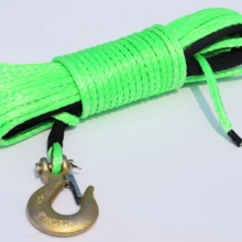 6 мм * 15 м зеленый крюк для лебедки прочный веревка UHMWPE ATV UTV