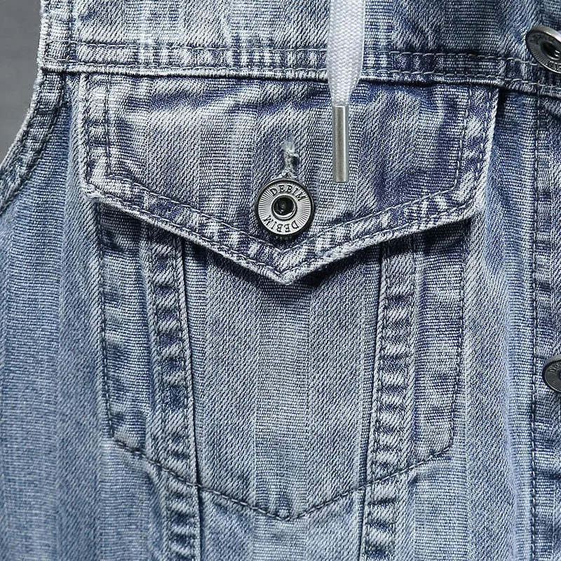 Cowboy Sleeveless Vest Men Casual Hoody Denim Waistcoat Slim Fit Jean Jacket Plus Size Gilet Vintage Streetwear Male Vests Tops
Cowboy Sleeveless Vest Men Casual Hoody Denim Waistcoat Slim Fit Jean Jacket Plus Size Gilet Vintage Streetwear Male Vests Tops