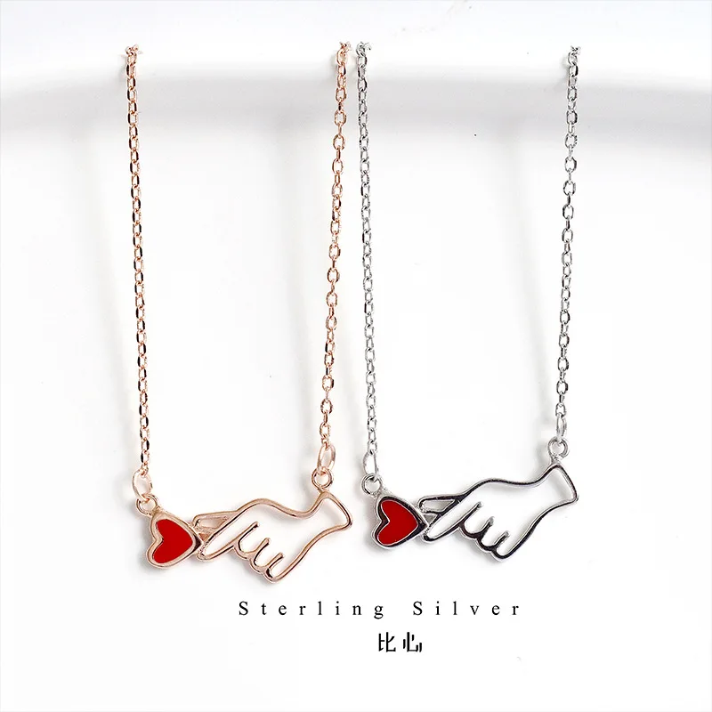 S925 Pure Silver Bixin Small Hand Necklace Chic Trendy Temperament Simple Girl Clavicle Chain Personality Jewelry Heart Women
S925 Pure Silver Bixin Small Hand Necklace Chic Trendy Temperament Simple Girl Clavicle Chain Personality Jewelry Heart Women