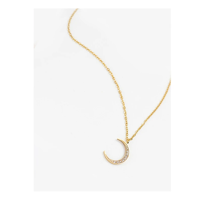TOSAKO Stainless Steel Necklace Gold Plated Sweater Chain Minimalism 2021 Moon Zircon 
TOSAKO Stainless Steel Necklace Gold Plated Sweater Chain Minimalism 2021 Moon Zircon