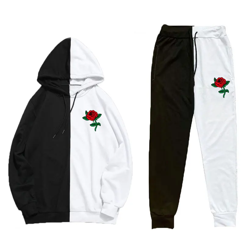 New Fashion Spring Autumn Latest Harajuku Poison Rose Print Double Color 2 Pieces Sets Men Women Pullover Hoodie+PatchworkPants
New Fashion Spring Autumn Latest Harajuku Poison Rose Print Double Color 2 Pieces Sets Men Women Pullover Hoodie+PatchworkPants