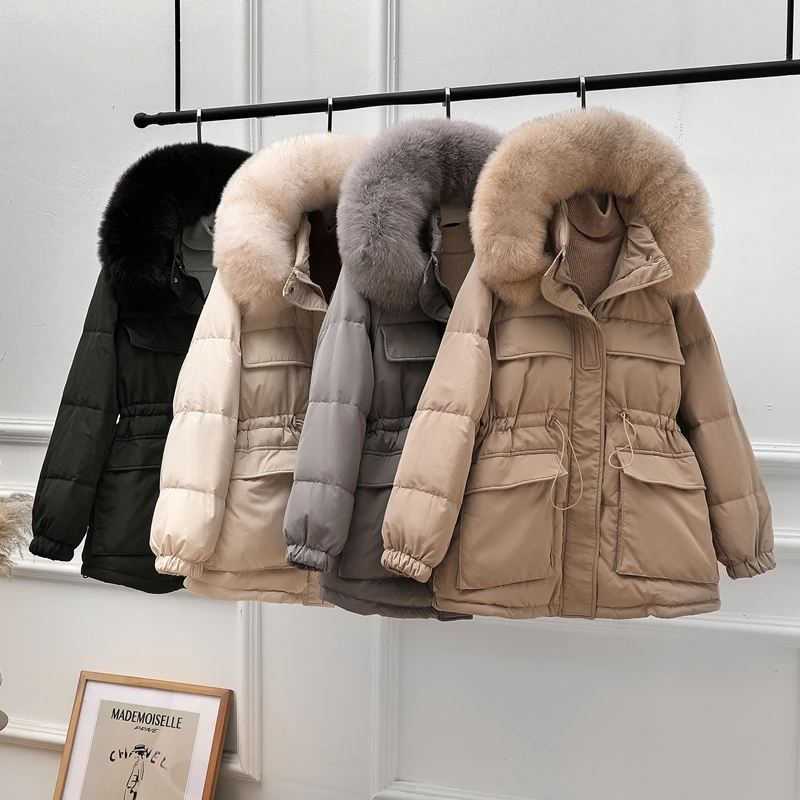 90% White Duck Down Coat Winter Women 2020 Fashion New Hooded Fur Collar Thicken Warm Feather Clothing Female Parka Overcoat
90% White Duck Down Coat Winter Women 2020 Fashion New Hooded Fur Collar Thicken Warm Feather Clothing Female Parka Overcoat
