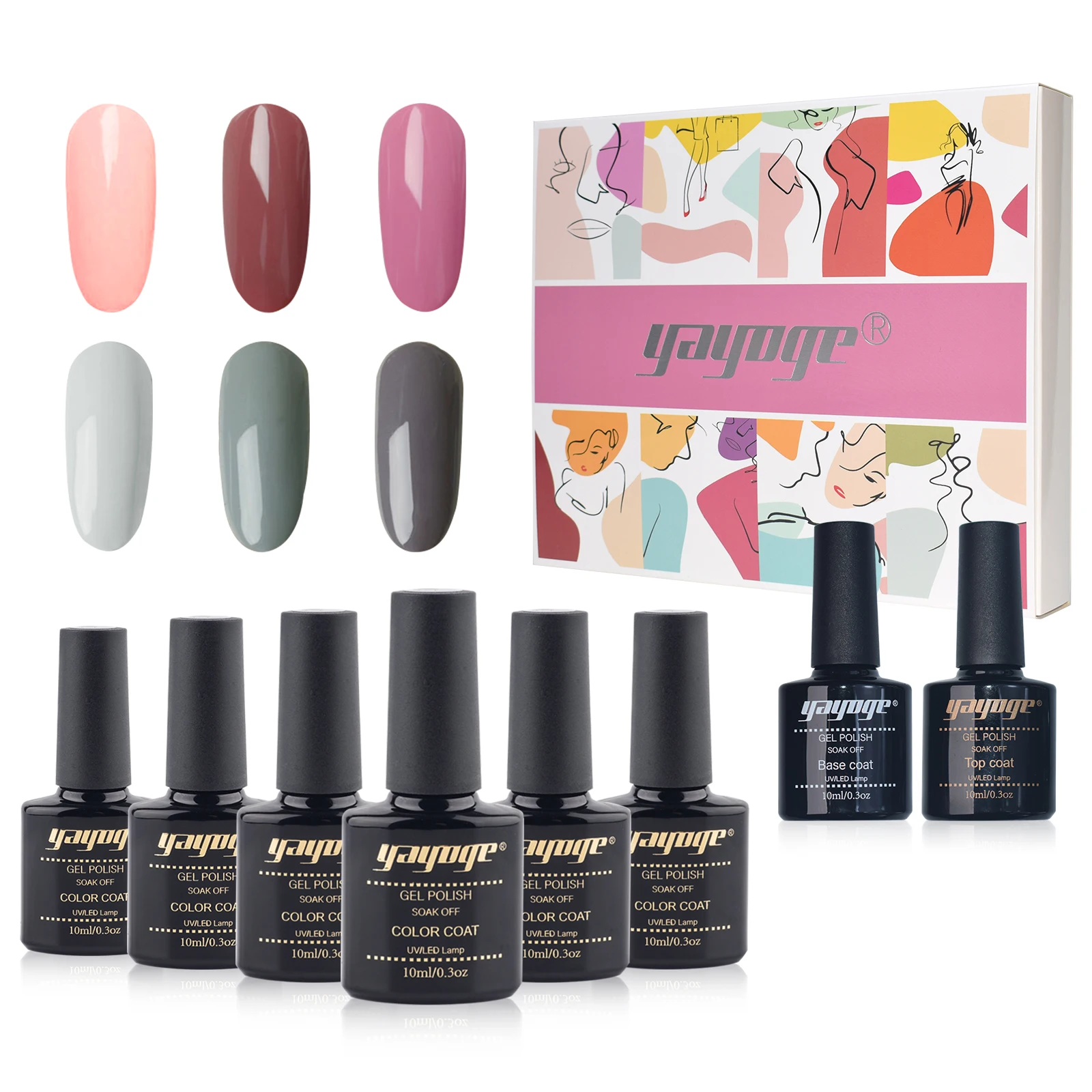 Yayoge Gel Nail Polish Kit,10ml 6 Colors Gel Nail Polish Base and Top Coat ,UV Gel Nail Polish Set ,Soak Off Gel Nail Art
Yayoge Gel Nail Polish Kit,10ml 6 Colors Gel Nail Polish Base and Top Coat ,UV Gel Nail Polish Set ,Soak Off Gel Nail Art