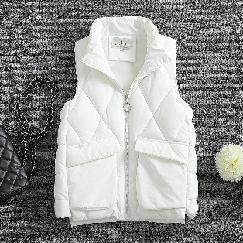 2021 New Women's Autumn Vest Jacket Short Loose Waistcoat Zipper Stand Collar Winter Warm Vest Coat Cotton Sleeveless Parka
2021 New Women's Autumn Vest Jacket Short Loose Waistcoat Zipper Stand Collar Winter Warm Vest Coat Cotton Sleeveless Parka