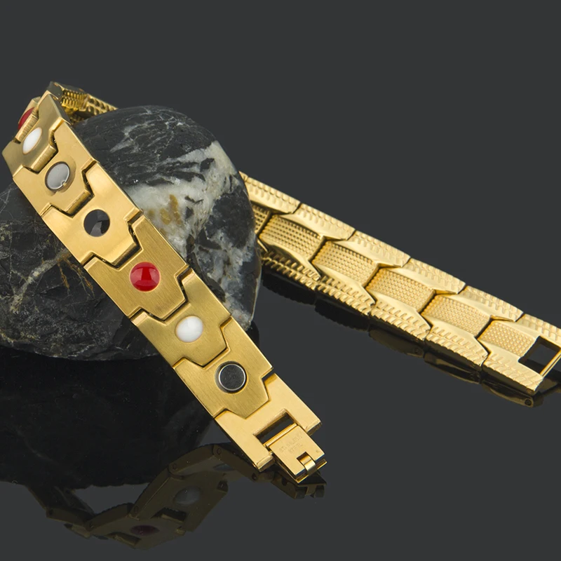 Luxury Gold Plated Stainless Steel Magnetic Bracelet for Men 4 In 1 Elements Strong Magnets Men's Bracelets On Hand Adjustable
Luxury Gold Plated Stainless Steel Magnetic Bracelet for Men 4 In 1 Elements Strong Magnets Men's Bracelets On Hand Adjustable
