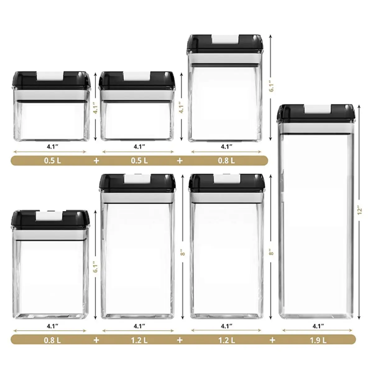 7PCS Kitchen Storage Tank Airtight Food Storage Plastic Containers 4 Styles Airtight Leakproof Multigrain Storage Sealed Cans
7PCS Kitchen Storage Tank Airtight Food Storage Plastic Containers 4 Styles Airtight Leakproof Multigrain Storage Sealed Cans