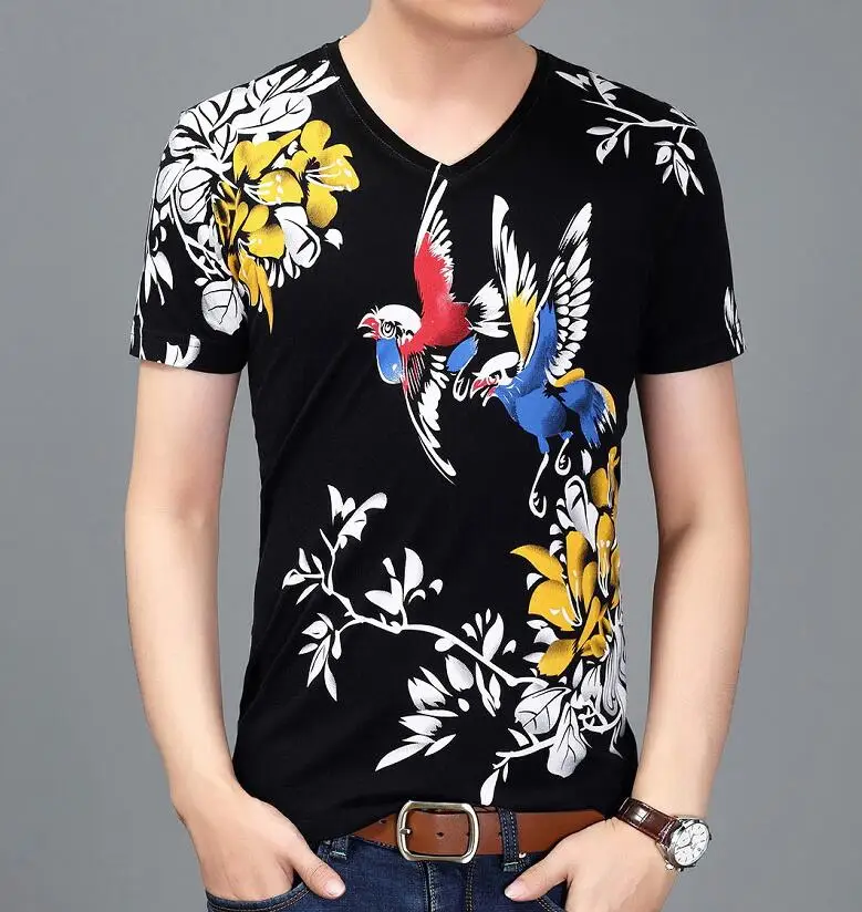 Summer print V-neck short sleeves t shirt men original hombre 2020 men thin t shirts Flower and Bird Mercerized Cotton
Summer print V-neck short sleeves t shirt men original hombre 2020 men thin t shirts Flower and Bird Mercerized Cotton