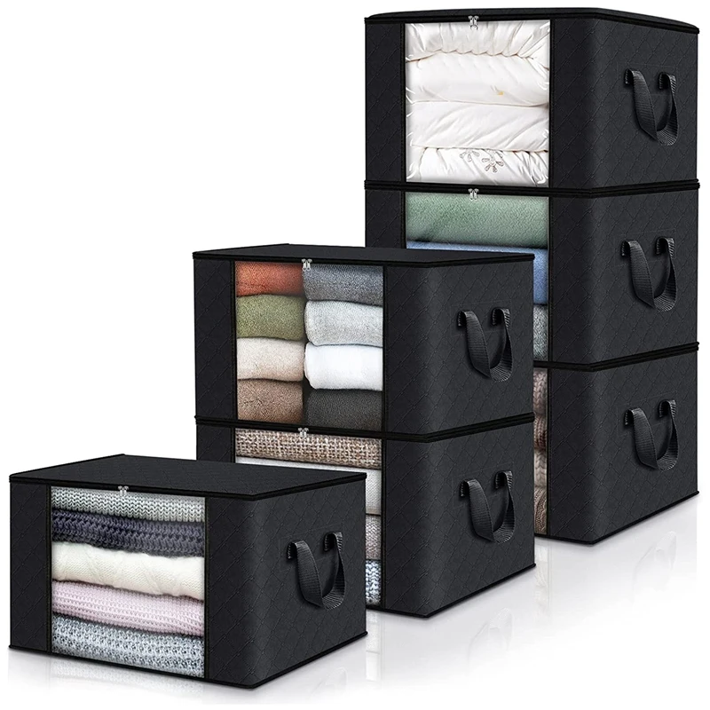 6-Pack Clothes Storage, Foldable Blanket Storage Bags, Storage Containers for Organizing Bedroom, Closet
6-Pack Clothes Storage, Foldable Blanket Storage Bags, Storage Containers for Organizing Bedroom, Closet