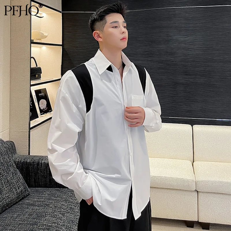 PFHQ 2021 New Men Fashion Loose Color Contrast Lapel Patch Long Sleeve Light Luxury Korean Handsome Shirt Autumn Winter 21E370
PFHQ 2021 New Men Fashion Loose Color Contrast Lapel Patch Long Sleeve Light Luxury Korean Handsome Shirt Autumn Winter 21E370