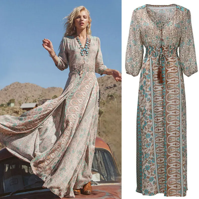 Sexy Beach Summer Dress Sundresses Vintage Bohemian Maxi Dress Robe Femme Boho Floral Women Split Long Dresses Vestido
Sexy Beach Summer Dress Sundresses Vintage Bohemian Maxi Dress Robe Femme Boho Floral Women Split Long Dresses Vestido