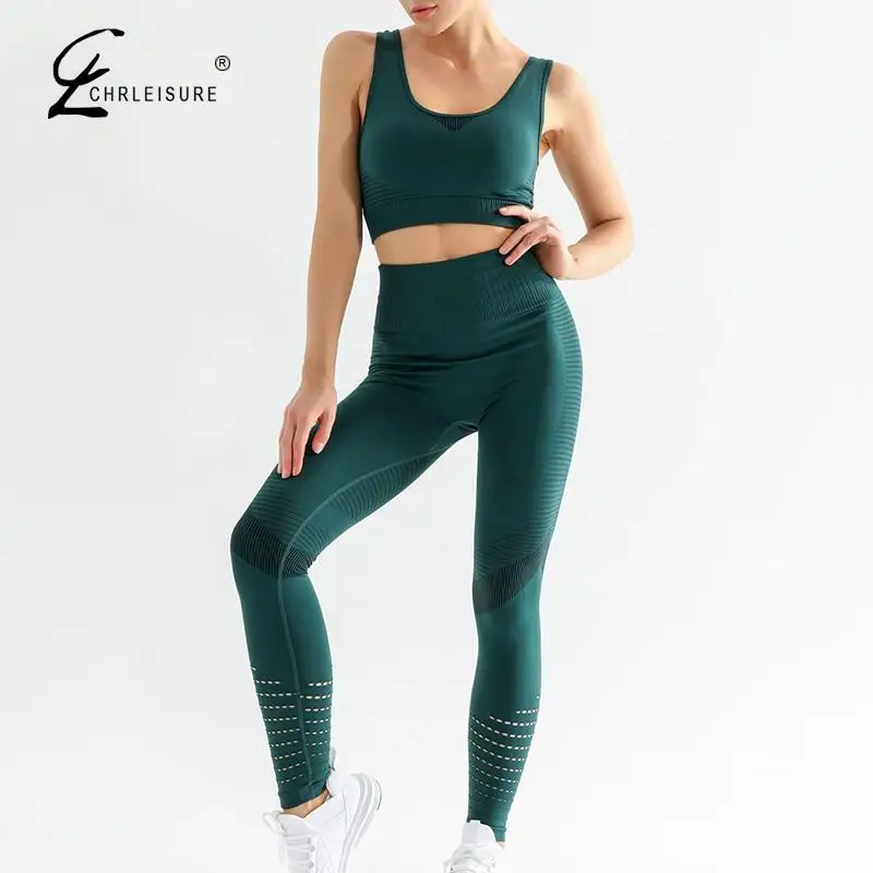 Женский спортивный костюм из двух предметов, эластичный бесшовный однотонный костюм для фитнеса и леггинсы 
Женский спортивный костюм из двух предметов, эластичный бесшовный однотонный костюм для фитнеса и леггинсы