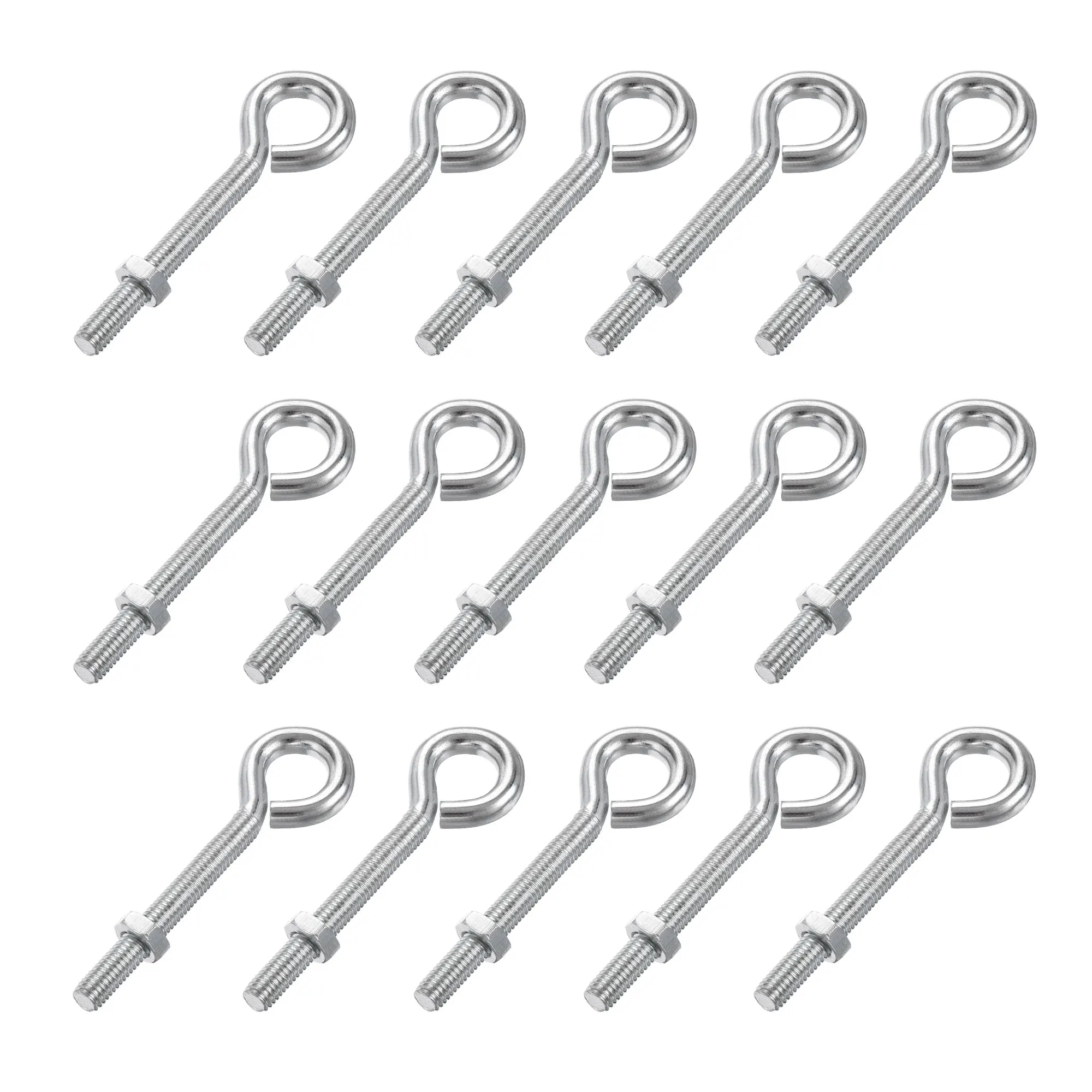 

Uxcell M5x40mm Eye Hooks Screws Bolts Kit, 15pcs Carbon Steel Hanger Eyelet Hooks Screw with Hex Nuts for Metal Hook, Wood
