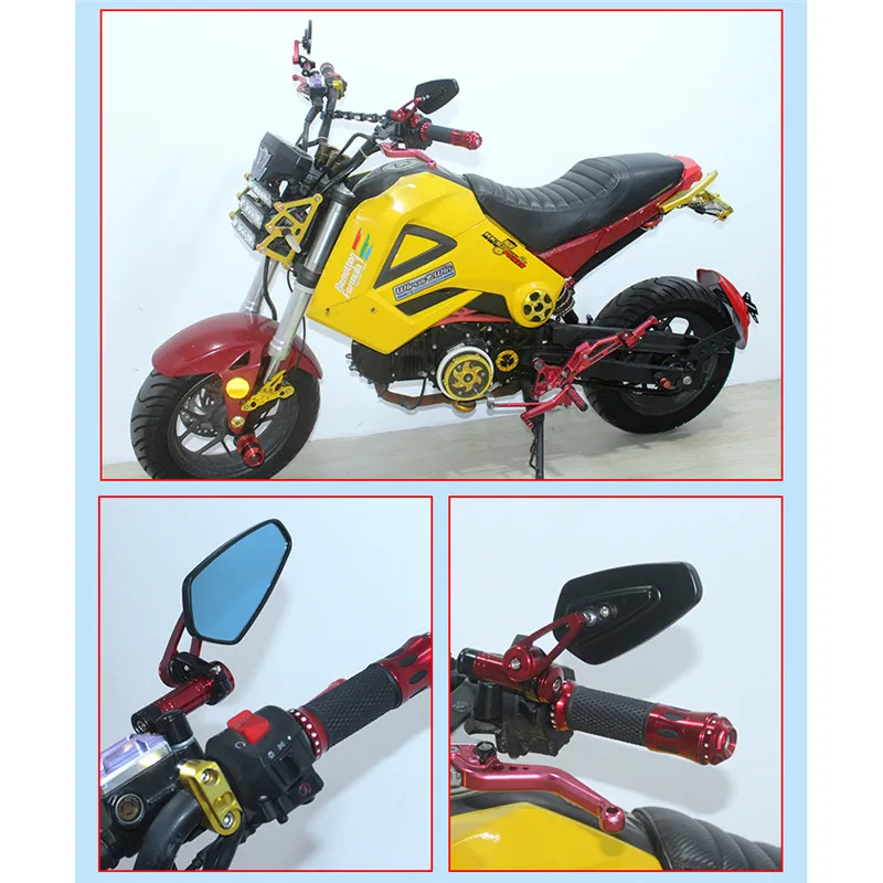

5 Colour Mirrors for Motorcycle Aluminium Alloy Foldable Refitting Accessories Anti-Glare Easy to Install 10mm 8mm Universal