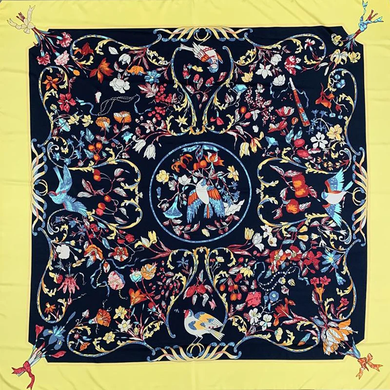 2021 Spring New Square Scarf 130cm Twill 100% Silk Scarf Women Luxury Brand Floral Square Scarf Women Echarpe fashion Shawl
2021 Spring New Square Scarf 130cm Twill 100% Silk Scarf Women Luxury Brand Floral Square Scarf Women Echarpe fashion Shawl