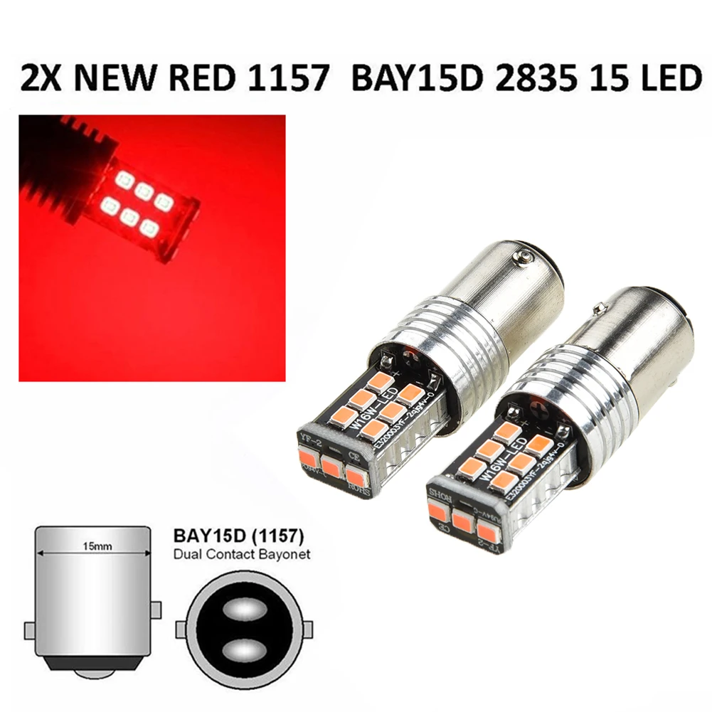 2PCS Car Brake Lights Tail Lamps Side Lights Reverse Lamps Parking Bulbs Stop Lamps Super Bright Red Bulbs 12V BAY15D LED Lights
2PCS Car Brake Lights Tail Lamps Side Lights Reverse Lamps Parking Bulbs Stop Lamps Super Bright Red Bulbs 12V BAY15D LED Lights