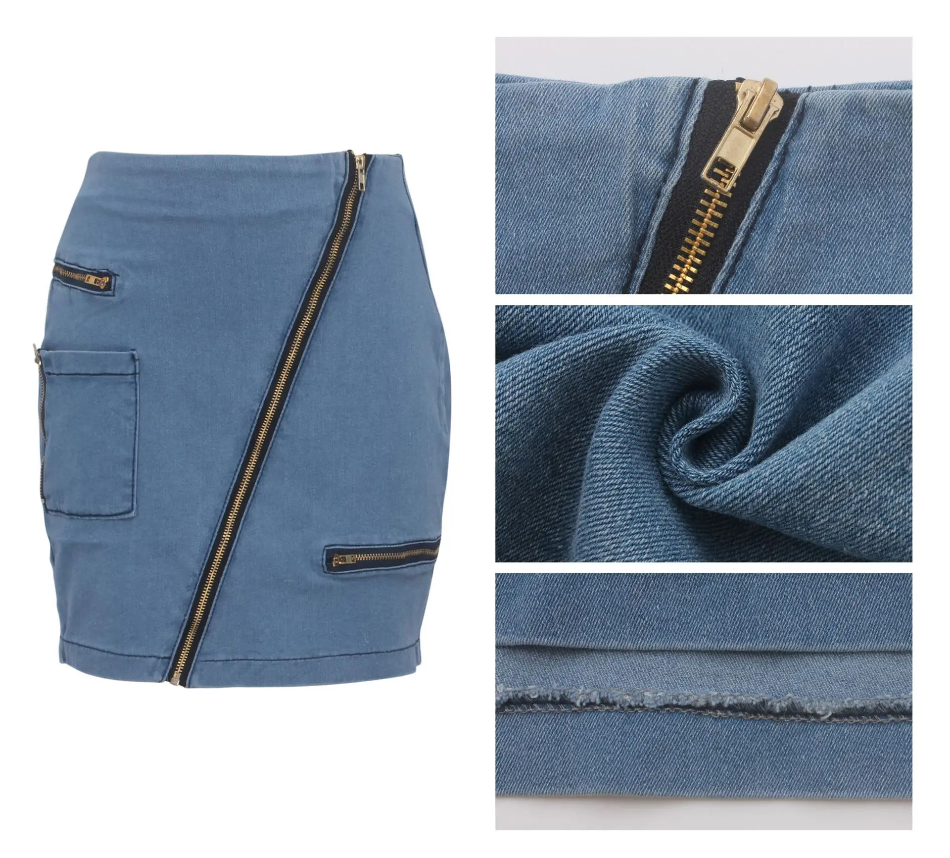 Woman Skirts Sexy All-match Zipper Above-knee Length Retro Bag Hip High Waist Denim New Elastic Casual Sexy Temperament Commute
Woman Skirts Sexy All-match Zipper Above-knee Length Retro Bag Hip High Waist Denim New Elastic Casual Sexy Temperament Commute