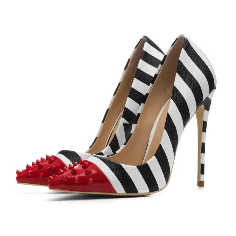 New Studded High Heels 12cm Stilettos Women Pointed Toe Rivet Ladies Party Pumps Zebra Shallow Colorful Shoes Woman 34-45
New Studded High Heels 12cm Stilettos Women Pointed Toe Rivet Ladies Party Pumps Zebra Shallow Colorful Shoes Woman 34-45