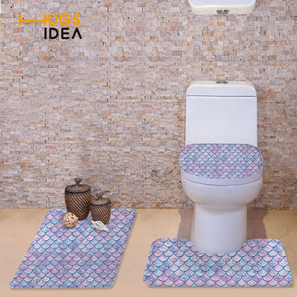 HUGSIDEA Toilet Set Bathroom Accessories 3PCS Set Mermaid Scale Printing 3 Pcs Bath Rug Set With Toilet Seat Cover Good Quality
HUGSIDEA Toilet Set Bathroom Accessories 3PCS Set Mermaid Scale Printing 3 Pcs Bath Rug Set With Toilet Seat Cover Good Quality