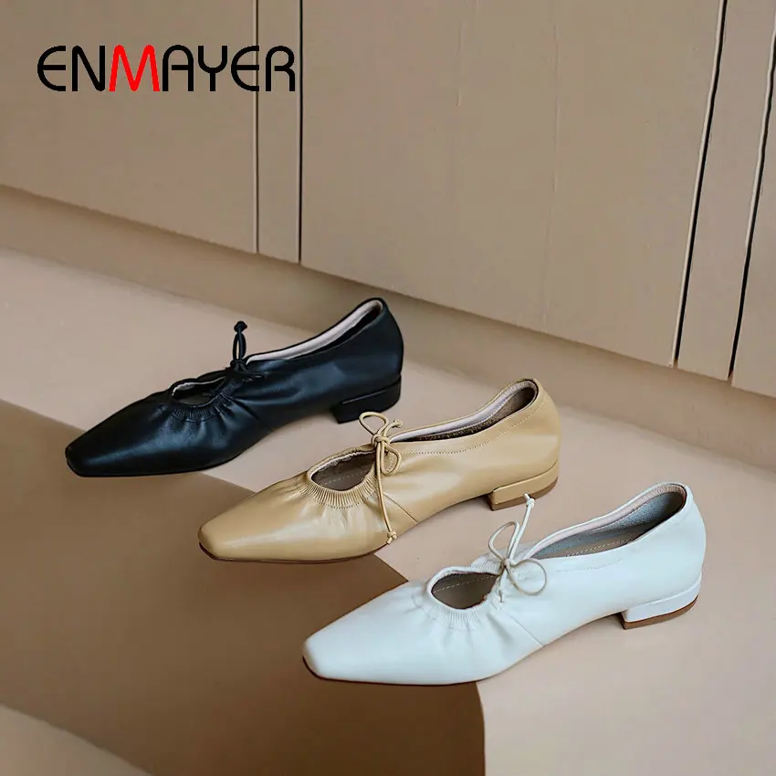 ENMAYER 2020 Genuine Leather Wedding Shoes Pointed Toe Sweet High Heels Gladiator Square Heel Elastic Band Basic Womens Shoes
ENMAYER 2020 Genuine Leather Wedding Shoes Pointed Toe Sweet High Heels Gladiator Square Heel Elastic Band Basic Womens Shoes