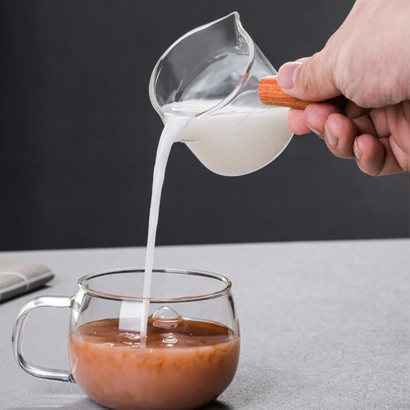 Heat-resistant Glass Cup Measuring with Scale Milks with Wooden Handle High Borosilicate Glass Cups Coffee Shot Strawberry Wine
Heat-resistant Glass Cup Measuring with Scale Milks with Wooden Handle High Borosilicate Glass Cups Coffee Shot Strawberry Wine