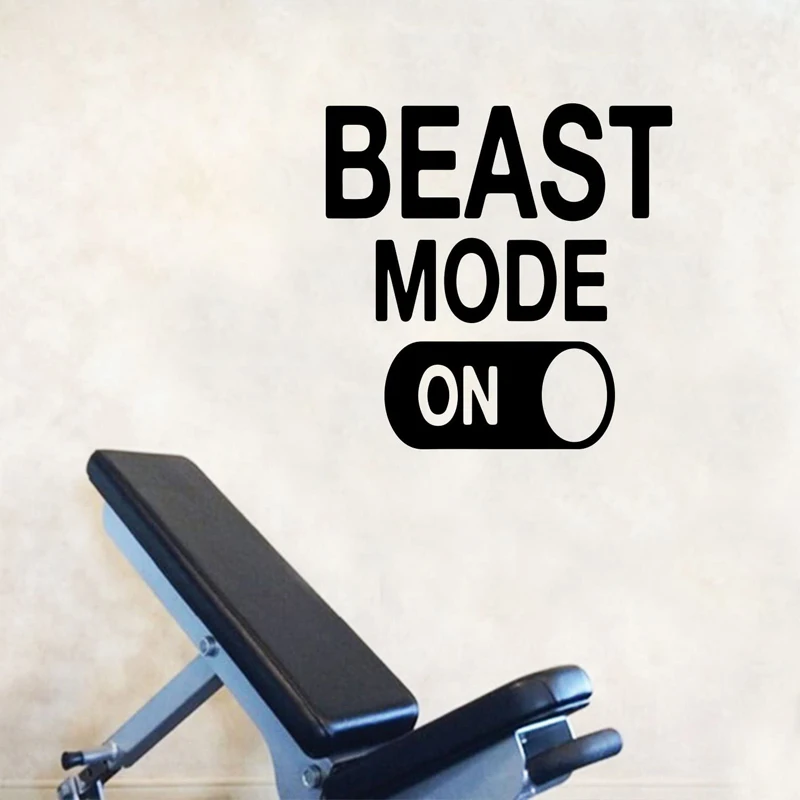 

Gym Wall Sticker Fitness Club Vinyl Decal Quotes Beast Mode On Wall Decor Phrase Exercise Slogan Art Mural Removable C8033