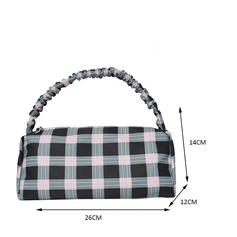 Fashion Women Plaid Printing Canvas Shoulder Bag Casual All-match Ladies Small Pleated Top-handle Handbags Mini Travel Purse New
Fashion Women Plaid Printing Canvas Shoulder Bag Casual All-match Ladies Small Pleated Top-handle Handbags Mini Travel Purse New