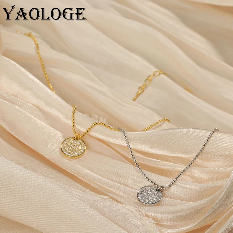 YAOLOGE 925 Sterling Silver New Korean Style Fashion Geometric Round Zircon Necklace Ladies Couple Party Jewelry Gift Wholesale
YAOLOGE 925 Sterling Silver New Korean Style Fashion Geometric Round Zircon Necklace Ladies Couple Party Jewelry Gift Wholesale