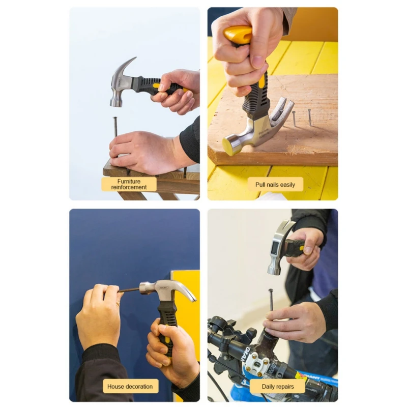 Deli Embedded Design Fiber Handle Claw Hammer Household Safety Hammer, Multi-function Hammer 0.5kg/17oz 
Deli Embedded Design Fiber Handle Claw Hammer Household Safety Hammer, Multi-function Hammer 0.5kg/17oz