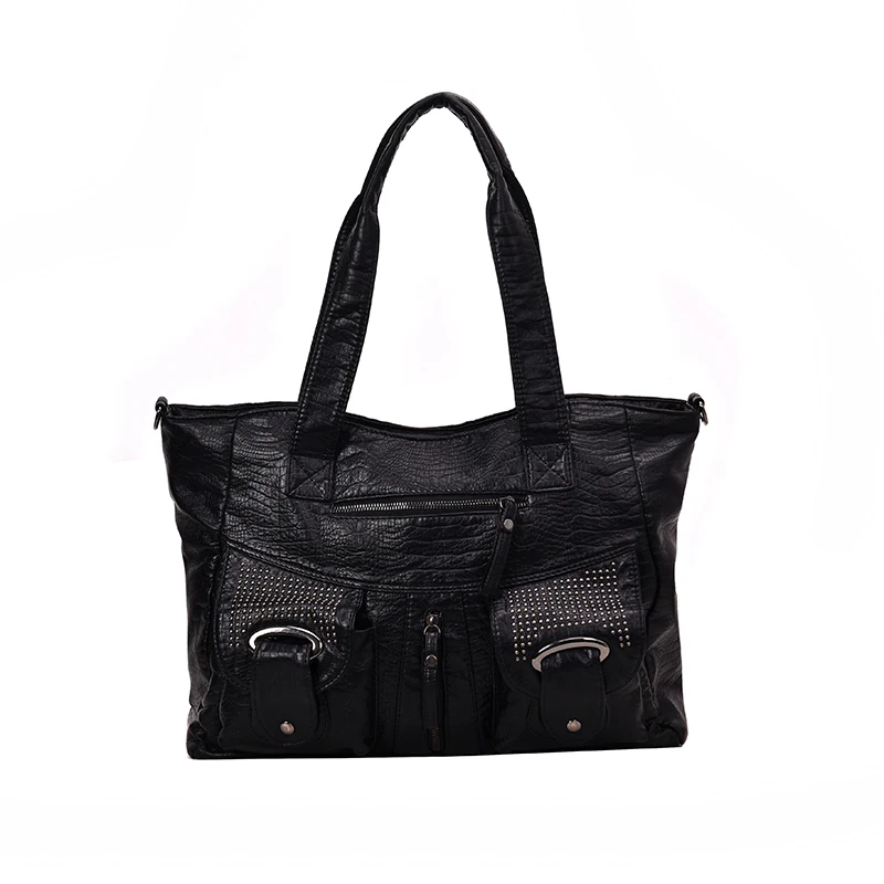 Women Big Soft Leather Bag 2021 New Punk Rivet Vintage Handbag Weekend Travel Bag Large Capacity Hole Clothing Business Bag Tote
Women Big Soft Leather Bag 2021 New Punk Rivet Vintage Handbag Weekend Travel Bag Large Capacity Hole Clothing Business Bag Tote