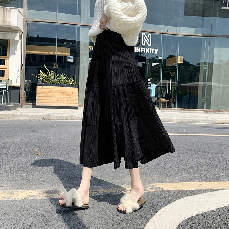 2021 velvet pleated skirt long retro A-shaped cake skirt for women's spring clothes pleated skirt harajuku Casual Solid
2021 velvet pleated skirt long retro A-shaped cake skirt for women's spring clothes pleated skirt harajuku Casual Solid