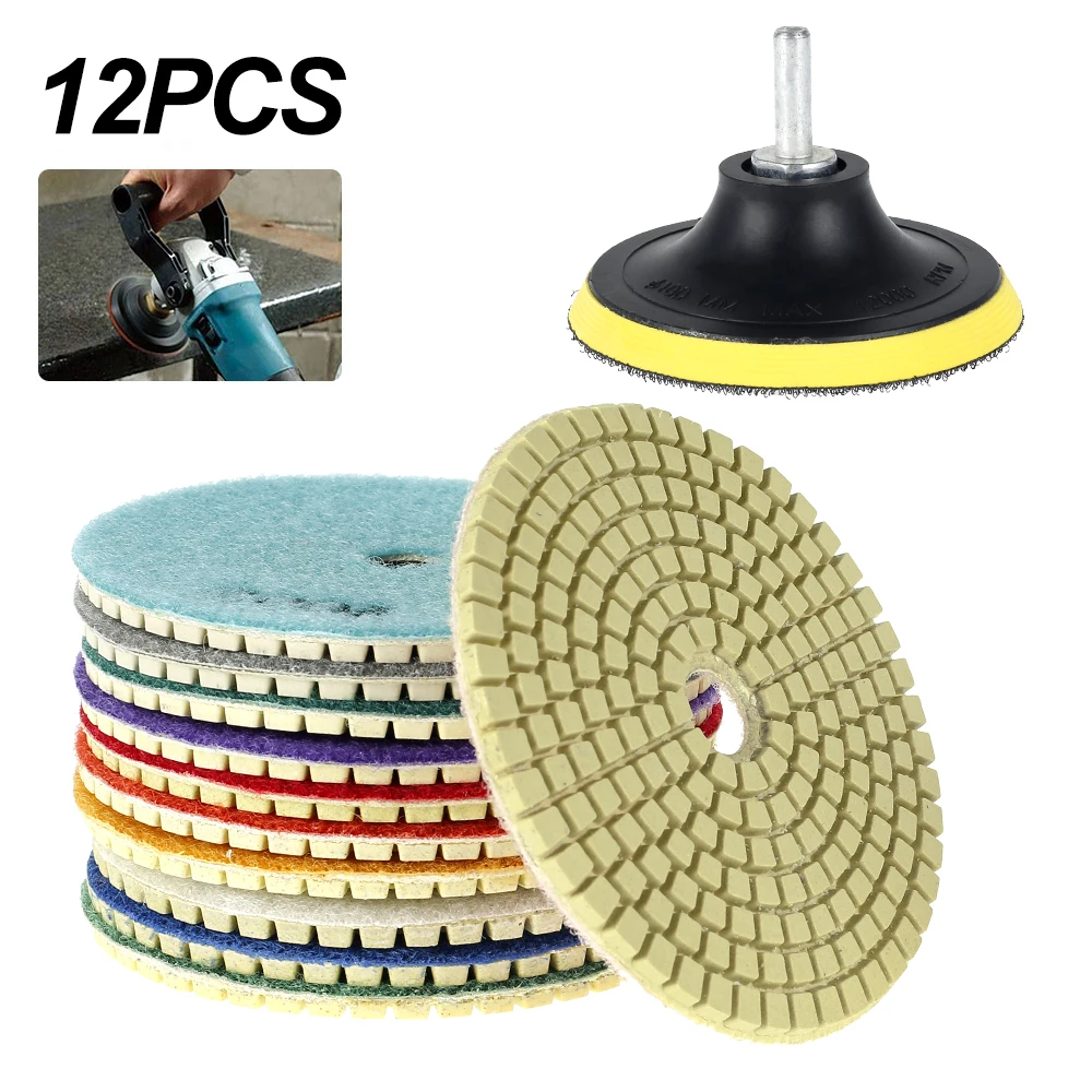 12pcs 4 inch Flexible Sanding Grinding Discs Wet/Dry Diamond Polishing Pad For Tile Marble Granite Polisher Abrasive Pads Set
12pcs 4 inch Flexible Sanding Grinding Discs Wet/Dry Diamond Polishing Pad For Tile Marble Granite Polisher Abrasive Pads Set