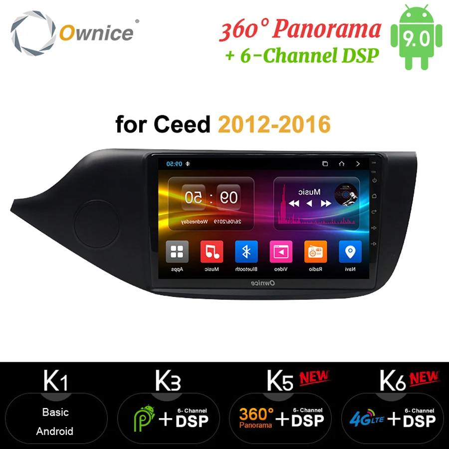 Фото Ownice 8 ядер Android 9 0 автомобильный 2Din радио dvd плеер carplay 4G 64G 360 камера DSP SPDIF GPS Navi