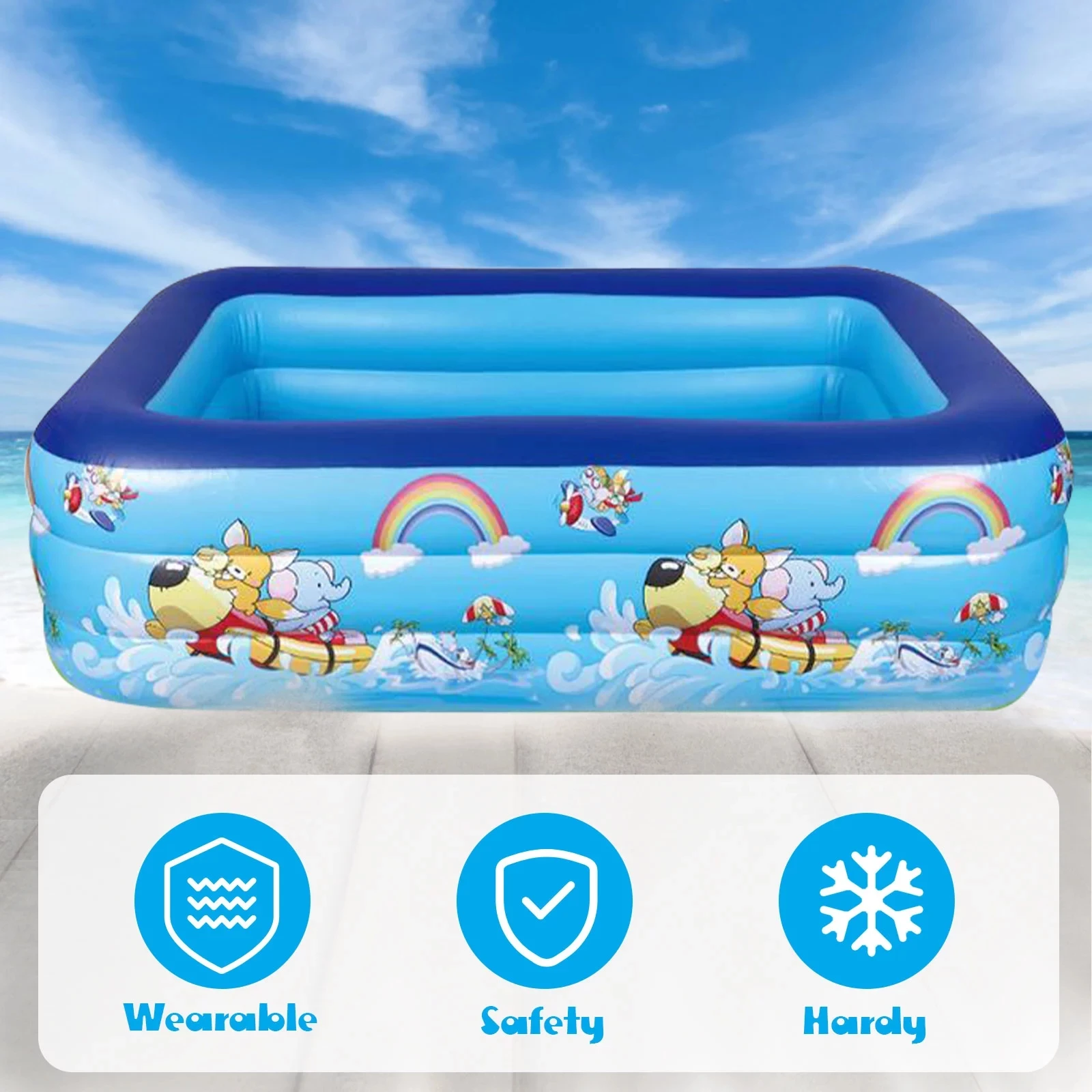 120/130 CM Rectangular Inflatable Swimming Pool Paddling Pool Bathing Tub Outdoor Summer Swimming Pool For Kids
120/130 CM Rectangular Inflatable Swimming Pool Paddling Pool Bathing Tub Outdoor Summer Swimming Pool For Kids