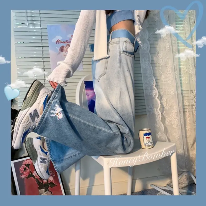 Women Jeans Full Length High Waist Embroidery Panelled High Street Ligth Washed Cute Sheep Pattern Retro Concise Ladies Pants
Women Jeans Full Length High Waist Embroidery Panelled High Street Ligth Washed Cute Sheep Pattern Retro Concise Ladies Pants