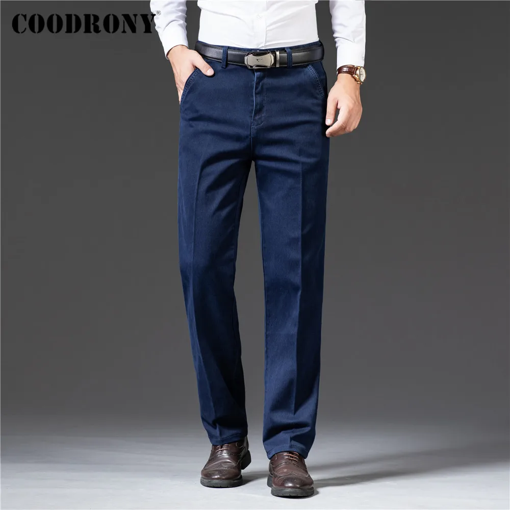 

COODRONY бренд осень зима новое поступление джинсы мужская одежда Высокое качество Бизнес повседневные брюки мягкие джинсовые прямые брюки C9020